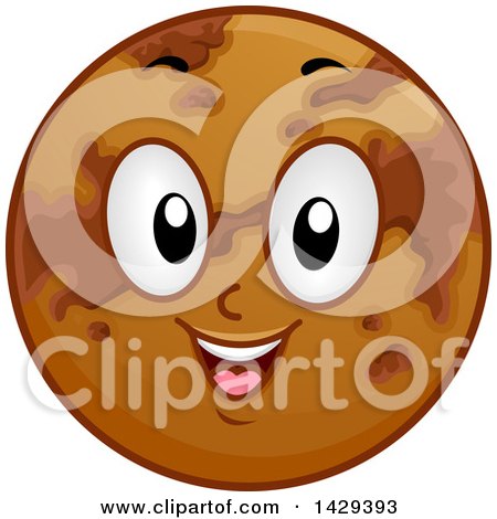 Clipart of a Cartoon Happy Planet Venus Mascot - Royalty Free Vector Illustration by BNP Design Studio