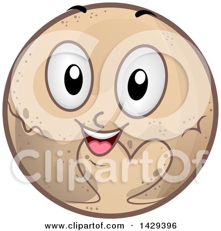Clipart of a Cartoon Happy Planet Pluto Mascot - Royalty Free Vector Illustration by BNP Design Studio