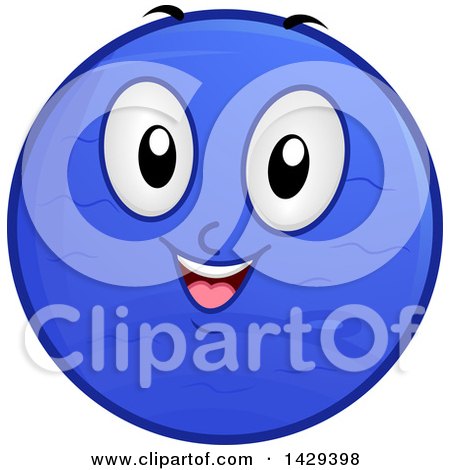 Clipart of a Cartoon Happy Planet Naptune Mascot - Royalty Free Vector Illustration by BNP Design Studio