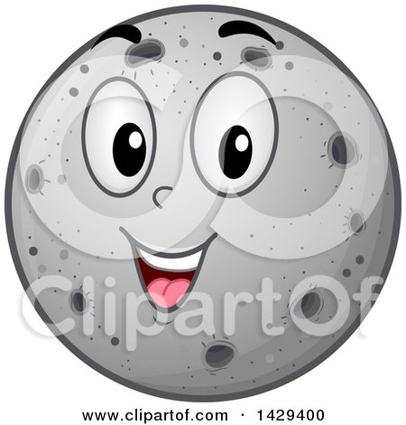Clipart of a Cartoon Happy Moon Mascot - Royalty Free Vector Illustration by BNP Design Studio