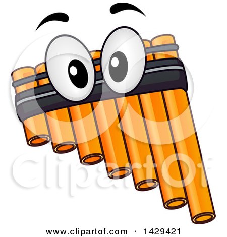 Clipart of a Pan Flute Instrument Mascot - Royalty Free Vector Illustration by BNP Design Studio