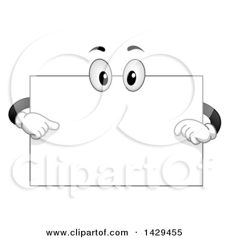 Clipart of a Cartoon Blank Board Mascot Pointing - Royalty Free Vector Illustration by BNP Design Studio
