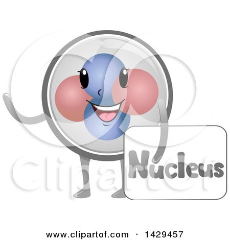 Clipart of a Happy Nucleus Atomic Particle Mascot - Royalty Free Vector Illustration by BNP Design Studio
