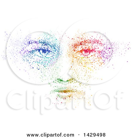 Clipart of a Colorful Face on White - Royalty Free Vector Illustration by BNP Design Studio
