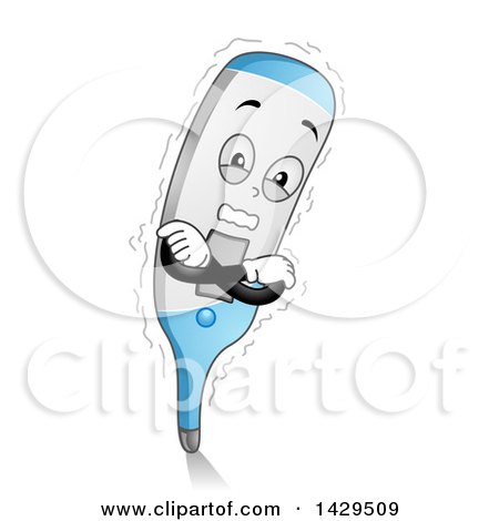 Clipart of a Cartoon Cold Shivering Thermometer - Royalty Free Vector  Illustration by BNP Design Studio #1429509
