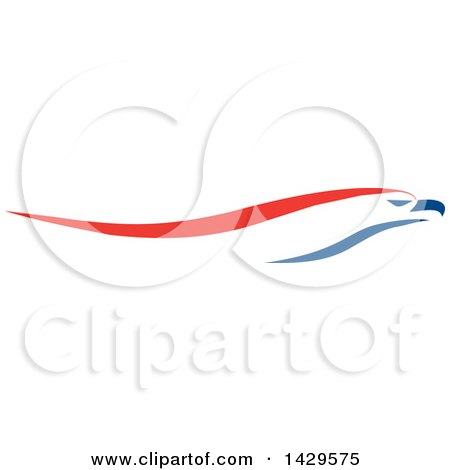 Clipart of a Patriotic American Red White and Blue Eagle - Royalty Free Vector Illustration by Johnny Sajem