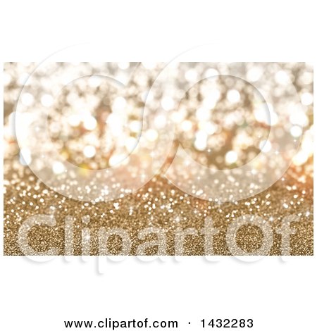 Clipart of a Sparkly Gold Glitter Background - Royalty Free Illustration by KJ Pargeter