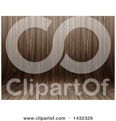 Clipart of a Dark Curved Wood Background - Royalty Free Illustration by KJ Pargeter