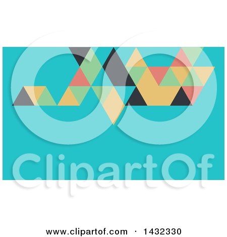 Clipart of a Geometric Abstract Blue and Colorful Business Card or Website Background Design - Royalty Free Vector Illustration by KJ Pargeter