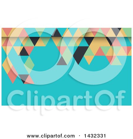 Clipart of a Geometric Abstract Blue and Colorful Business Card or Website Background Design - Royalty Free Vector Illustration by KJ Pargeter
