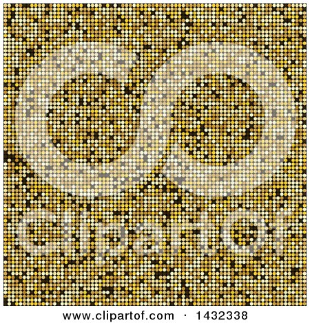 Clipart of a Background of Golden Glitter or Dots - Royalty Free Vector Illustration by KJ Pargeter