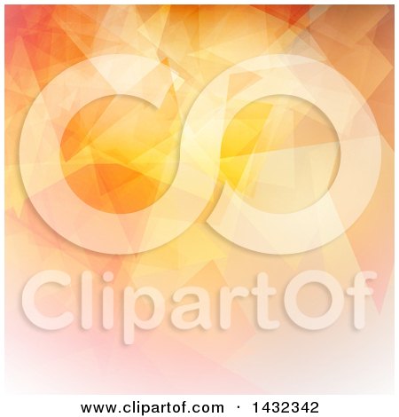 Clipart of a Low Poly Geometric Background in Orange Tones - Royalty Free Vector Illustration by KJ Pargeter