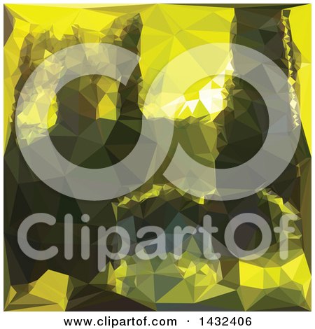 Clipart of a Low Poly Abstract Geometric Background in Electric Lime Yellow - Royalty Free Vector Illustration by patrimonio