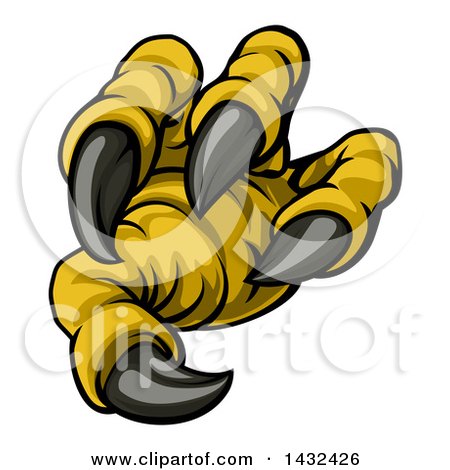 Clipart of a Cartoon Eagle Claw and Sharp Talons - Royalty Free Vector Illustration by AtStockIllustration