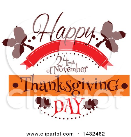 Clipart of a Happy Thanksgiving Day Greeting - Royalty Free Vector Illustration by Vector Tradition SM