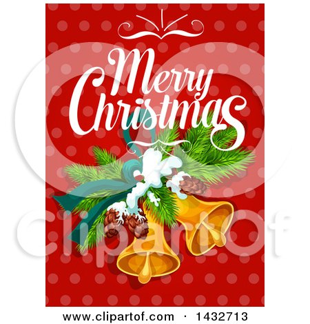 Clipart of a Merry Christmas Greeting with a - Royalty Free Vector Illustration by Vector Tradition SM