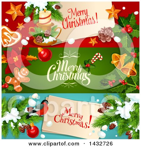 Clipart of Christmas Website Banner Headers - Royalty Free Vector Illustration by Vector Tradition SM