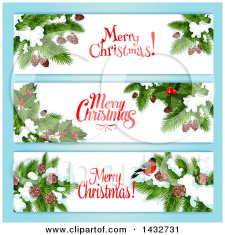 Clipart of Christmas Website Banner Headers - Royalty Free Vector Illustration by Vector Tradition SM