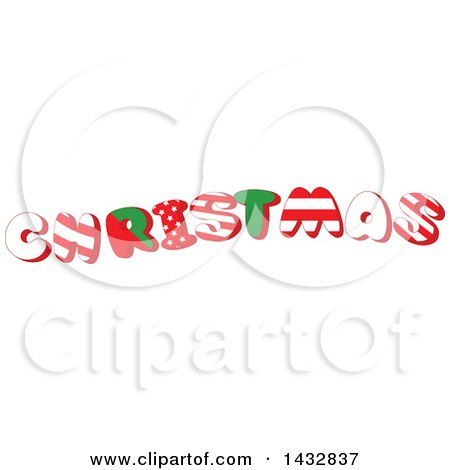 Clipart of a Patterned Word Christmas - Royalty Free Vector Illustration by Pushkin