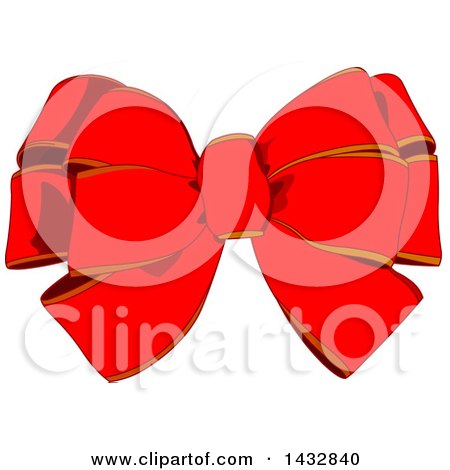 Clipart of a Red Gift Bow - Royalty Free Vector Illustration by Pushkin
