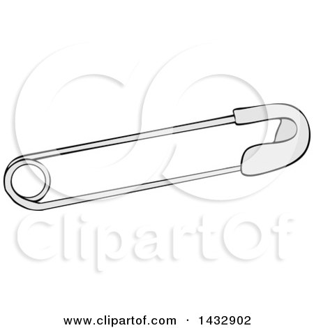 Clipart of a Cartoon Safety Pin - Royalty Free Illustration by djart