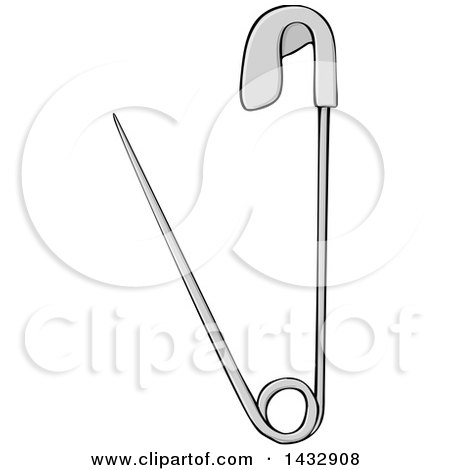 Clipart of a Cartoon Safety Pin - Royalty Free Vector Illustration by djart
