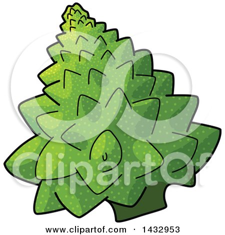 Clipart of a Cartoon Head of Romanesco Broccoli - Royalty Free Vector Illustration by Vector Tradition SM