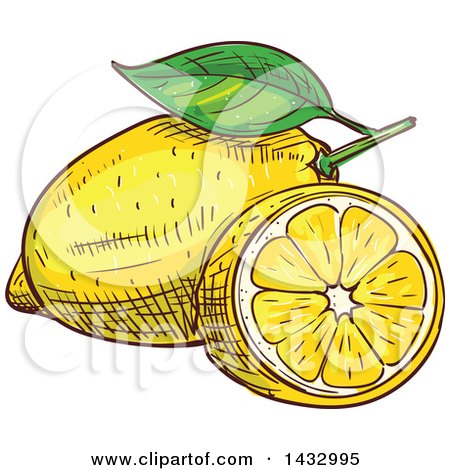 Clipart of Sketched Lemons - Royalty Free Vector Illustration by Vector Tradition SM