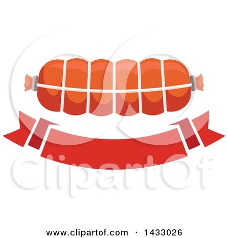Clipart of a Ham over a Banner - Royalty Free Vector Illustration by Vector Tradition SM