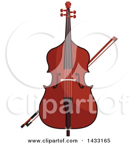 Clipart of a Double Bass and Bow - Royalty Free Vector Illustration by Vector Tradition SM