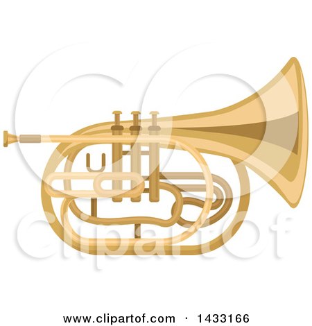 Clipart of a Mellophone Horn Instrument - Royalty Free Vector Illustration by Vector Tradition SM