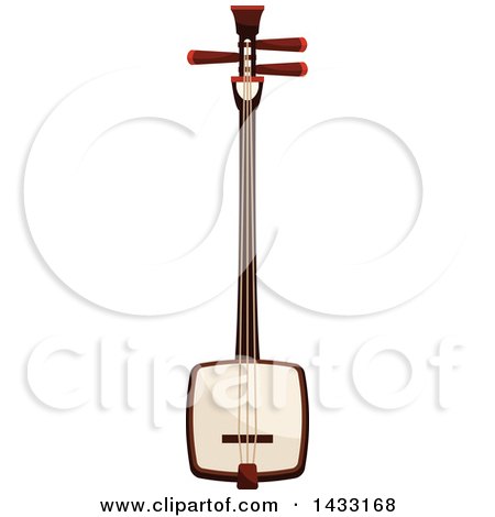 Clipart of a Japanese Biwa Lute Instrument - Royalty Free Vector Illustration by Vector Tradition SM