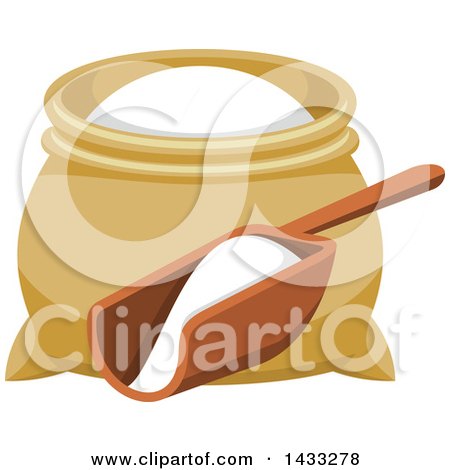 Clipart of a Flour Sack and Scoop - Royalty Free Vector Illustration by Vector Tradition SM