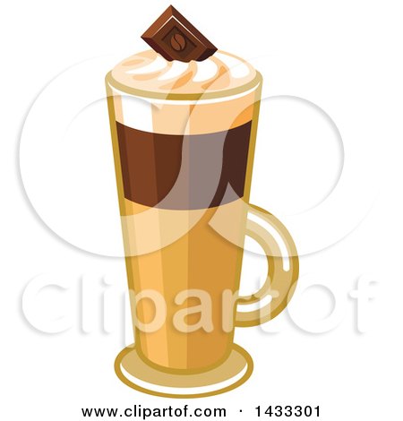 Clipart of a Tall Irish Cream Coffee - Royalty Free Vector Illustration by Vector Tradition SM
