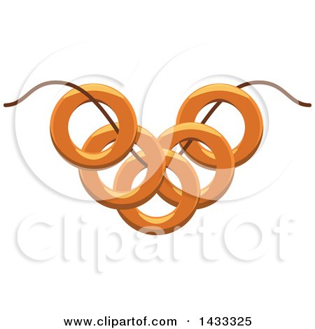 Clipart of a String with Bagels - Royalty Free Vector Illustration by Vector Tradition SM