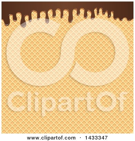 Clipart of a Waffle Cone Texture and Chocolate - Royalty Free Vector Illustration by Vector Tradition SM
