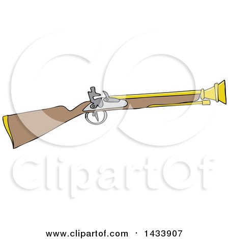 Clipart of a Cartoon Blunderbuss Gun - Royalty Free Vector Illustration by djart