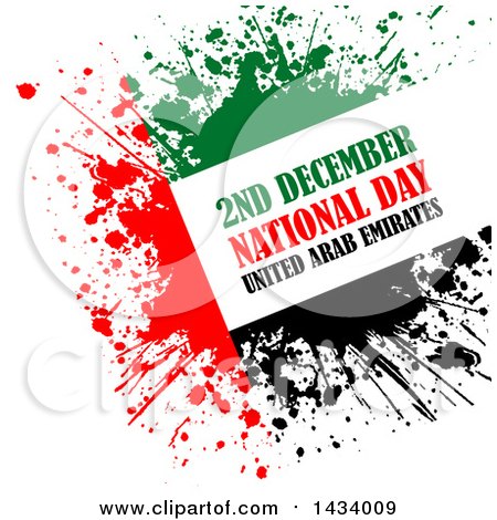 Clipart of a Grungy United Arab Emirates National Day Design over White - Royalty Free Vector Illustration by KJ Pargeter