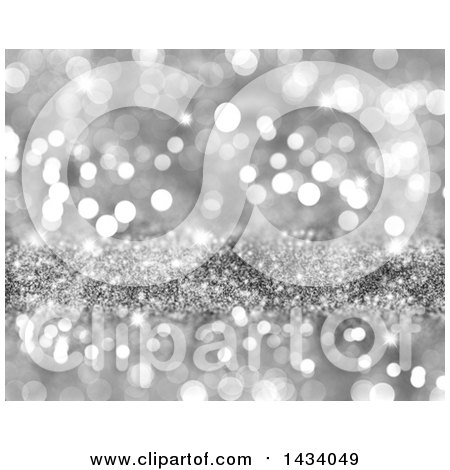 Clipart of a Sparkly Silver Glitter Background - Royalty Free Illustration by KJ Pargeter