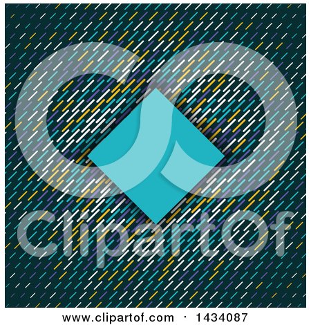 Clipart of a Background or Invitation Design of Diagonal Retro Lines and Diamond Shaped Text Space - Royalty Free Vector Illustration by KJ Pargeter