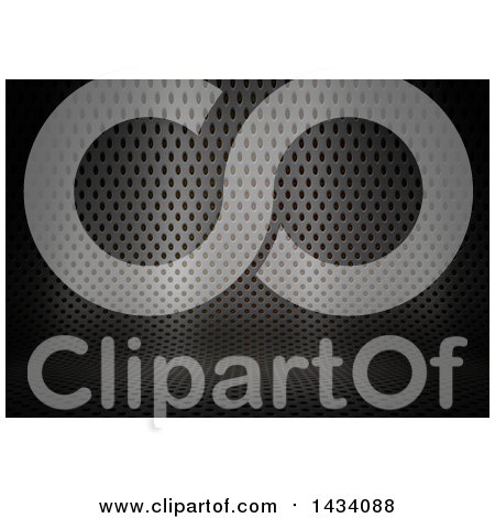 Clipart of a Curved Dark Perforated Metal Background - Royalty Free Illustration by KJ Pargeter