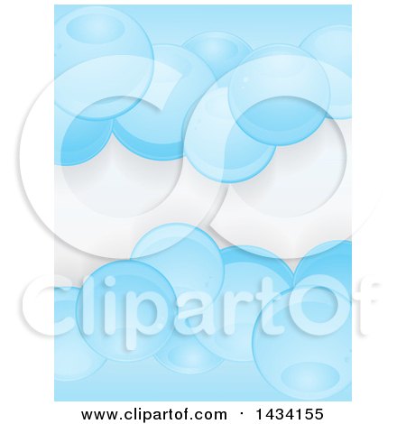 Clipart of a Background of Blue Bubbles on Shaded White - Royalty Free Vector Illustration by elaineitalia