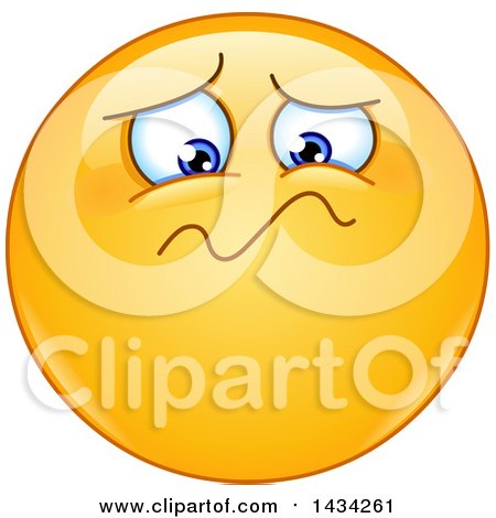 Clipart of a Cartoon Yellow Emoji Smiley Face Emoticon Feeling Unwell - Royalty Free Vector Illustration by yayayoyo