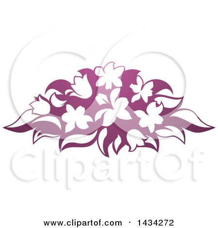 Clipart of a Gradient Purple Flower Bouquet - Royalty Free Vector Illustration by AtStockIllustration