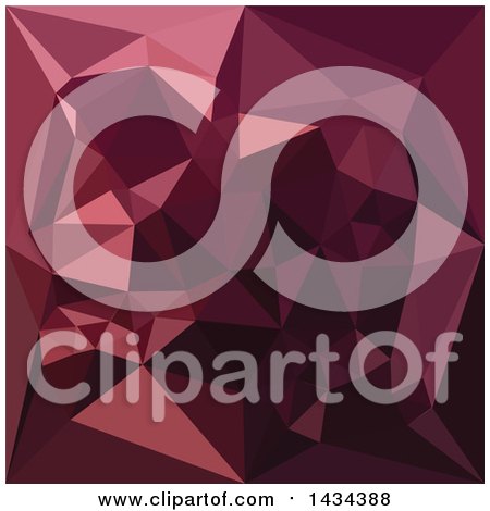 Clipart of a Low Poly Abstract Geometric Background in Dark Raspberry Red - Royalty Free Vector Illustration by patrimonio