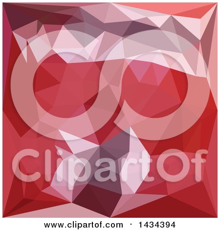 Clipart of a Low Poly Abstract Geometric Background in Pale Violet Red - Royalty Free Vector Illustration by patrimonio