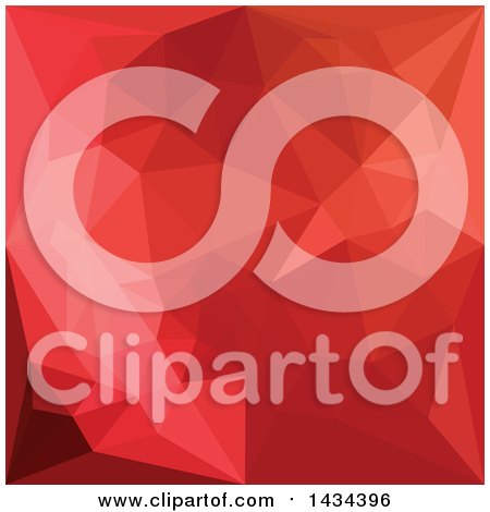 Clipart of a Low Poly Abstract Geometric Background in Tomato Red - Royalty Free Vector Illustration by patrimonio