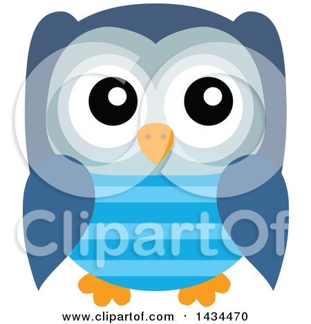 Clipart of a Blue Owl - Royalty Free Vector Illustration by visekart