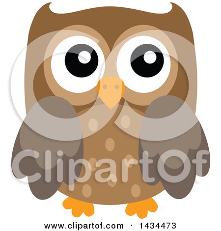 Clipart of a Brown Owl - Royalty Free Vector Illustration by visekart