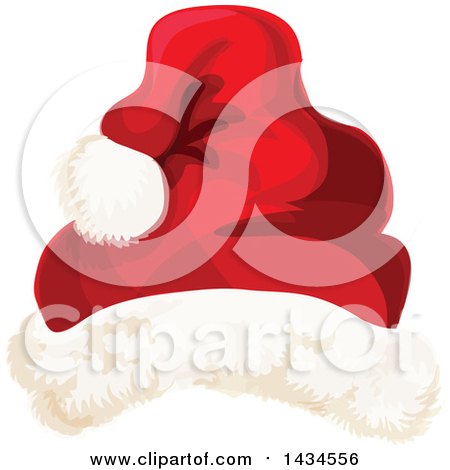 Clipart of a Christmas Santa Hat - Royalty Free Vector Illustration by Vector Tradition SM